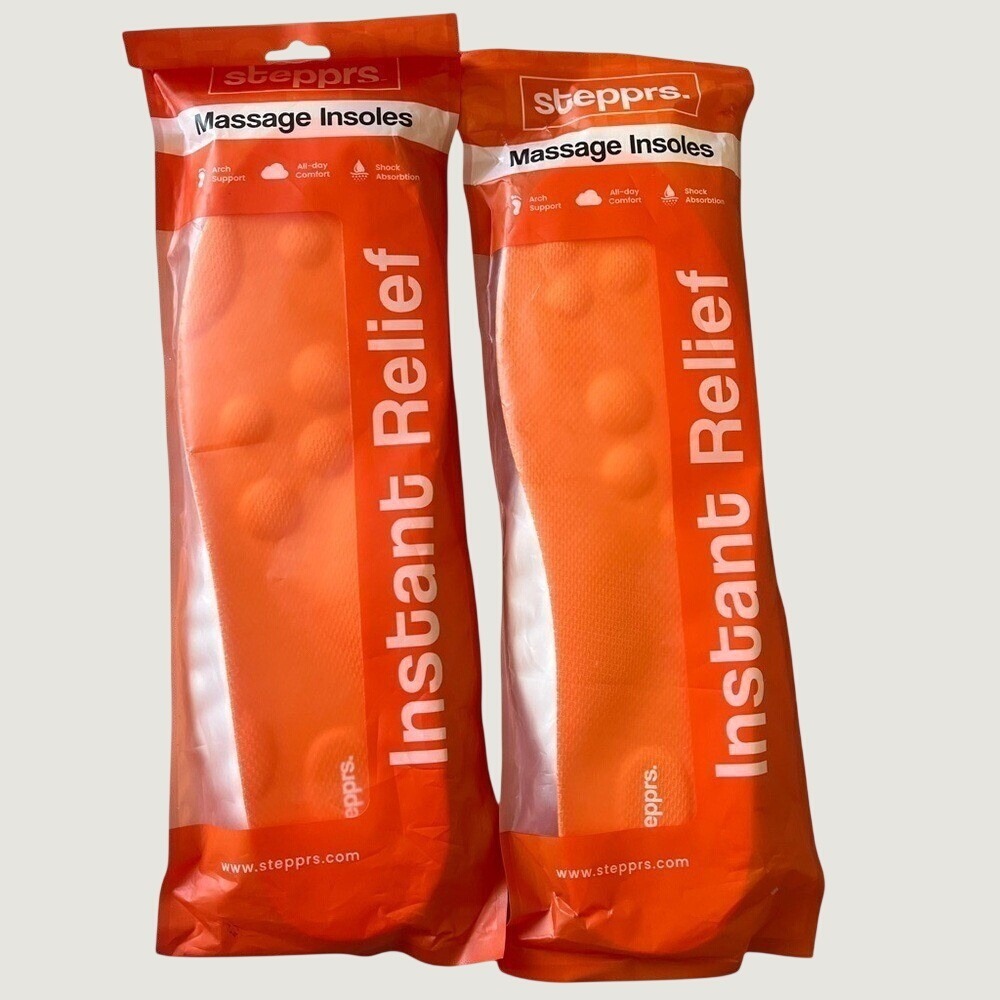 Stepprs Insoles Memory Foam Massage Shoe Inserts Set Of 2 Mens 12 Womens 13 NWT